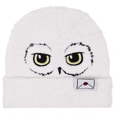 Harry Potter Hedwig Cozy Knit Beanie Winter Hat, Unisex Adult White One Size New