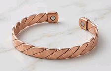 2 Pack Pure Copper Magnetic Bracelet Arthritis Pain Energy Therapy Cuff New