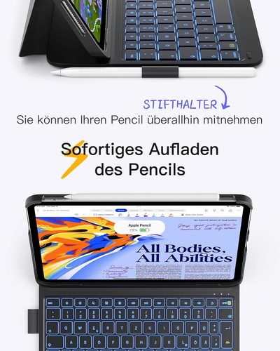 Inateck Ultraleichte Hülle Tastatur iPad 11 Gen. A16,iPad 10,Air 7/6,Pro 11 - Bild 6 von 9