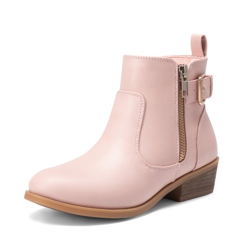 Kids Girls Fashion Ankle Boots 1.18 inch Low Heel Side Zipper Boots - 第 7/17 張圖片