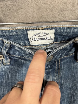 Jeans Aeropostale Femme Taille 3/4 Regular Bayla Skinny - Délavage Clair, Occasion Très Bon état | Jean Skinny Décontracté