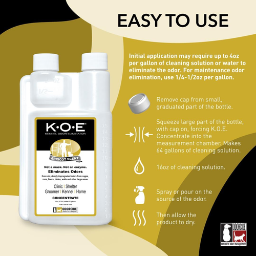 Thornell Odor Eliminator 16Oz Concentrate – K.O.E. Apricot Odor Eliminator for S - Picture 2 of 15