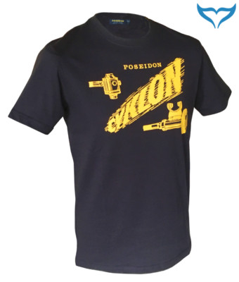 Poseidon T-Shirt Cyklon navy S M L XL XXL  blau Logo gelb Herren Damen Unisex Ne