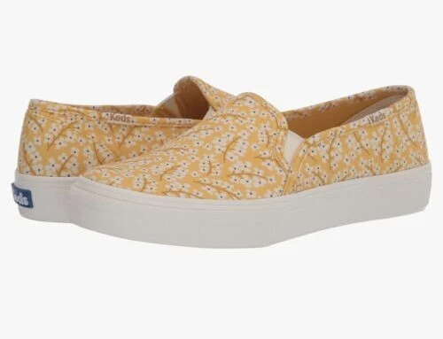 NEW Keds Women s Double Decker Floral Yellow Slip On Shoes WF65058 Size 8