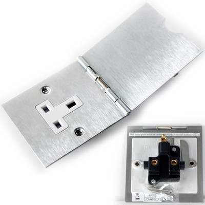 Gebürsteter Stahl Einzel Bodenstecker Steckdose 1 Gang UK Elektrik 13A Netz