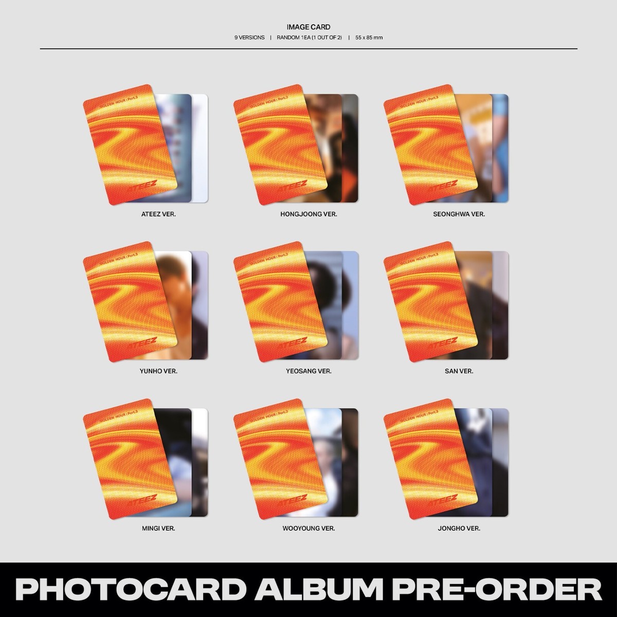 ATEEZ GoldenHour Part.3 pocaalbam 9枚セット Ateez Poca ATEEZ - [GOLDEN HOUR : PART.3] 12th Mini Album