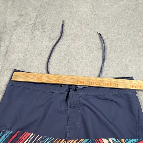 Volcom Board Shorts Mens 34 Waist Blue Geometric Faded Wash Mod Tech Quick Dry - Picture 4 of 10