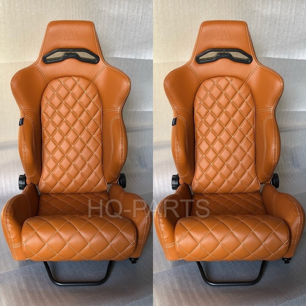 椅子 hiraco 2 X TANAKA TAN PVC LEATHER RACING SEAT RECLINABLE DIAMOND