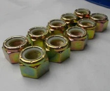 Nylon Lock Hex Nut 9/16"-18 Fine Thread " 10 Nuts "  Grade 8 Zinc 9/16-18