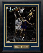 Dikembe Mutombo v Stockton Denver Nuggets Autographed Framed HOF Photo JSA COA