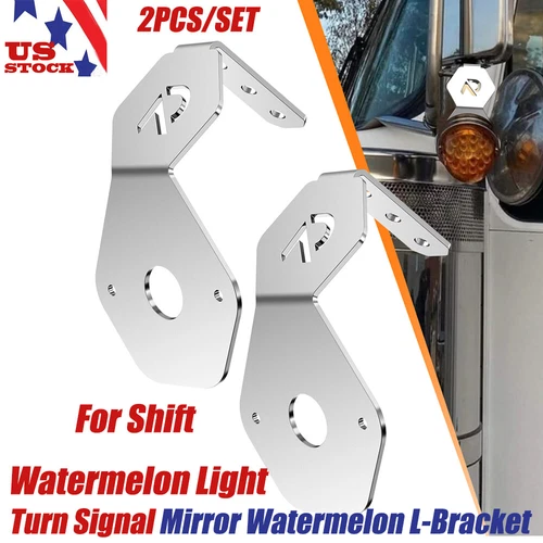 Watermelon Style L Brackets Only For Semi Truck Mirror Turn Signals - 2PCS/SET
