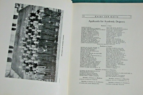 1921 UNIVERSITY OF VIRGINIA YEARBOOK CHARLOTTESVILLE * CORKS & CURLS - Picture 3 of 6