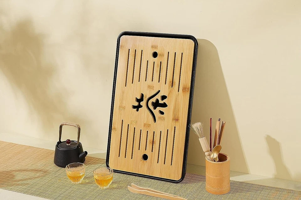 Bamboo Chinese Asian GongFu Tea Tray Large water storage Tray (17"x10.5"x1.5") - Image 4 of 4