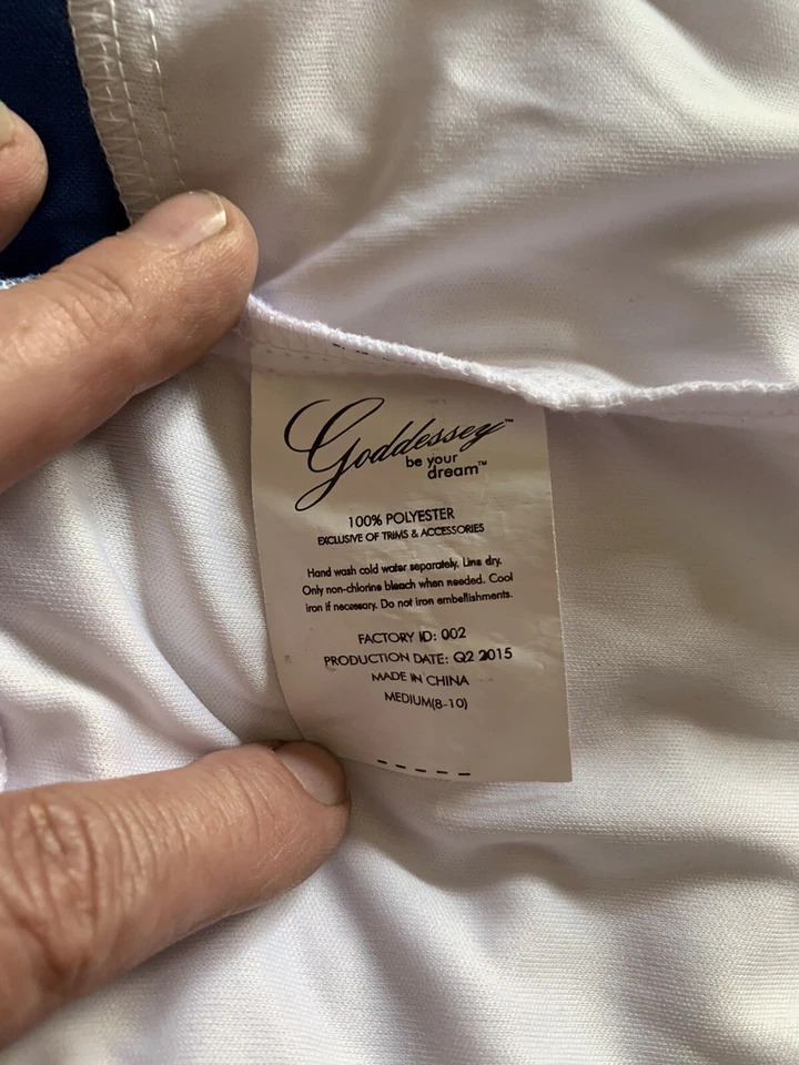 Goddessey Emperatriz Griega Vestido Diosa Disfraz Mujer Halloween L 12-14 Azul Blanco Foto 4 de 4