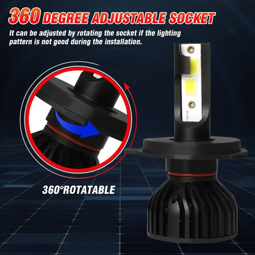 For Nissan Versa 2007-2018 LED Headlight Bulb High Low Beam H4+H11 Fog Light P4C - Picture 6 of 17