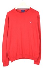 GANT Jumper Men's LARGE Wool Blend Knitted Pullover Crew Neck Long Sleeve Red