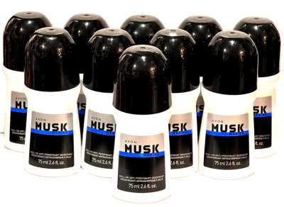 AVON MUSK MARINE ROLL-ON ANTI-PERSPIRANT DEODORANT 2.6 FL. OZ  10 PACK