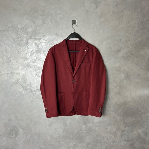 LBM 1911 Wine Red Linen + Cotton Blazer Jacket 50R - Picture 13 of 14