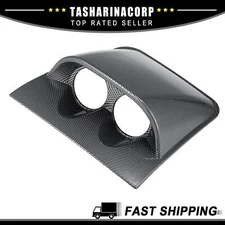 Universal 52mm Dual Piece of 1 Dash Gauge Holder Pod Mount Bracket Carbon Fiber