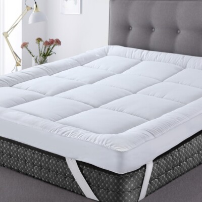 4'' Zoll tiefe Matratzenauflage Luxus weich Hotelqualität Mikrofaser alle Größen 10 cm
