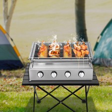 Edelstahl-Brenner Gasgrill Gasbr?ter 4-flammig LPG Gastro BBQ Tischgrill NEU DHL