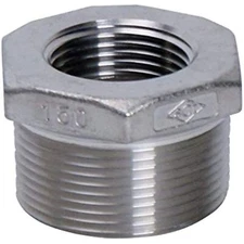 Smith-Cooper 1 in. MPT x 1/2 in. Dia. FPT Stainless Steel Hex Bushing - Case Of: