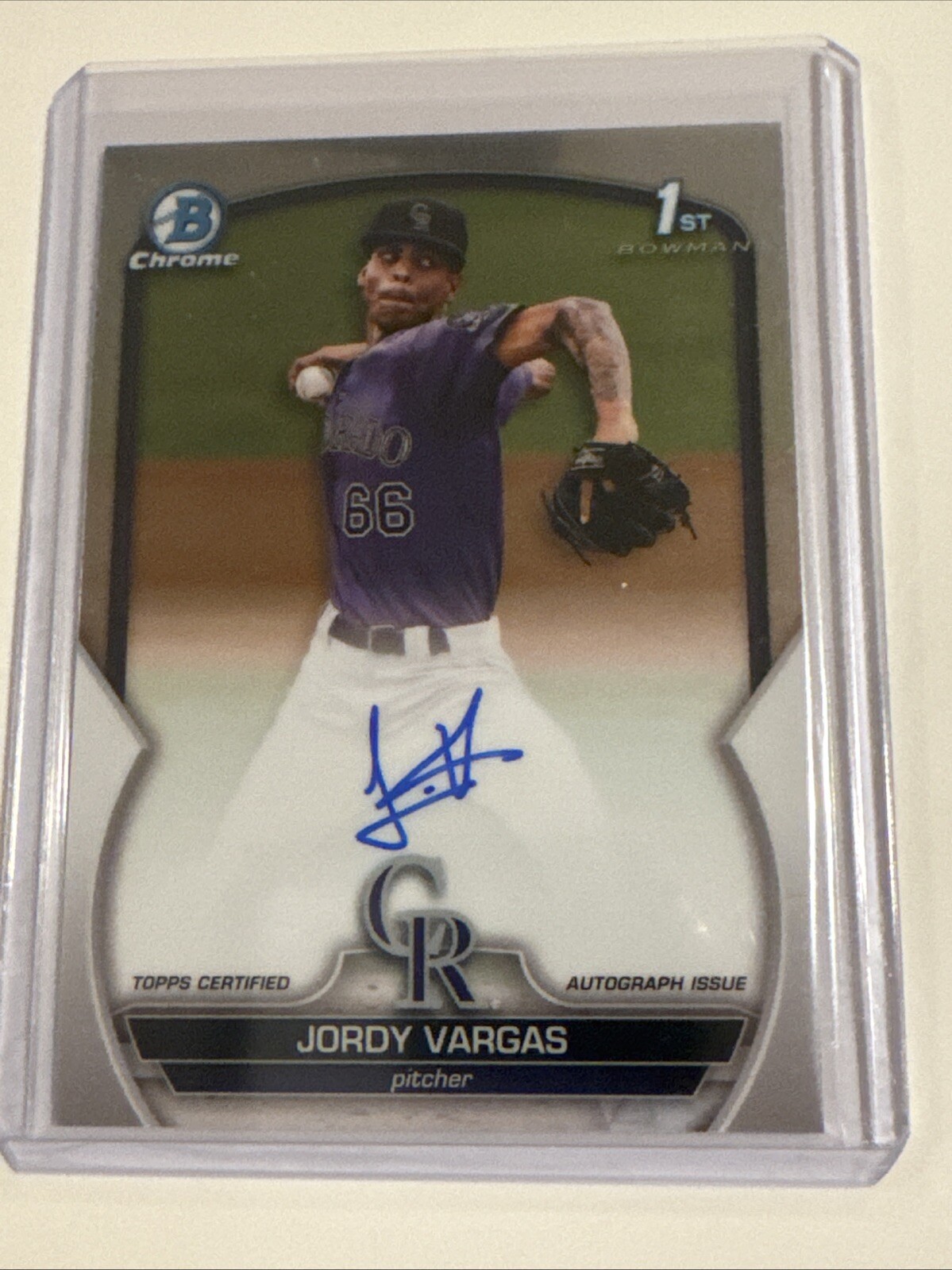 Jordy Vargas 2023 1st Bowman Chrome AUTO Prospect AUTOGRAPH Rockies