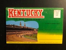 Old Vintage"KENTUCKY-Blue Grass State" Fold Out Views Printed 1958 Made in USA