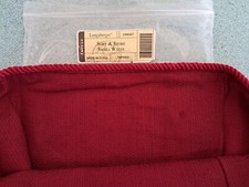 Longaberger Fabric liner in Paprika red for your Sort & Store Small Waste basket