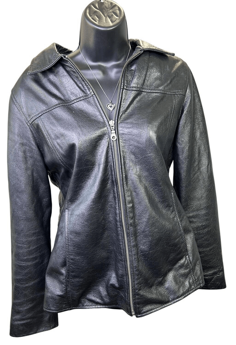 Wilson's Leather Womens Vintage 90's Jacket Black Size Medium