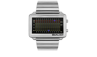 リール Naoki.TV NEW TOKYOFLASH EQUALIZER HIGH FREQUENCY BLUE LED STEEL WATCH