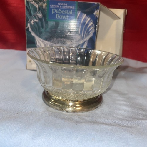 VINTAGE SILVER PLATE CRYSTAL PRESSED GLASS CANDY NUT BOWL DISH See Pics eBay