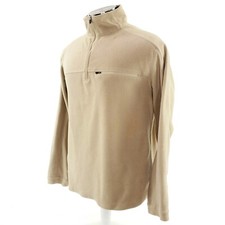 L.L.Bean Mens XL Beige Pullover Quarter Zip Soft Fleece Sweater Reg 0HJY2