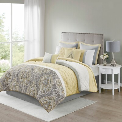 510 Design Shawnee 8 Pieces Comforter Set Quilted All Season Bedding Set Shams