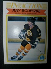 Ray Bourque Boston Bruins In Action O-Pee-Chee 1982-83 OPC Hockey Card #24 EXMTb