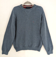 Tommy Hilfiger men's large blue gray 100 cotton crew neck pullover sweater