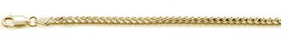 080-2MM Yellow Gold Plated Oval Franco .925 Sterling Silver Chain Made in Italy
