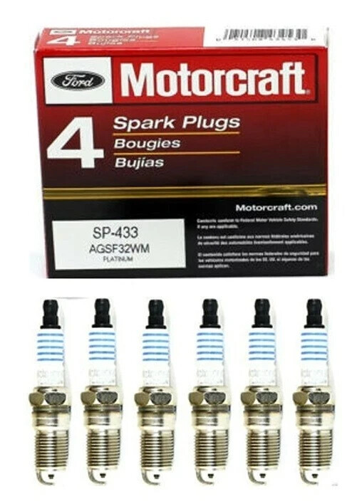 NEW OEM X6 Motorcraft SP-433 Spark Plug For Mazda, Ford, Mercury Milan
