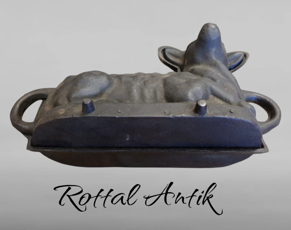 282252  orig. antike große Backform Lamm/Osterlamm Gusseisen - Bild 2 von 4