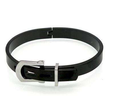 Fashion Stainless Steel Cuff Bangle Bracelet With Belt Buckle Design – For Women & Men (316L Steel, Multi-Color)