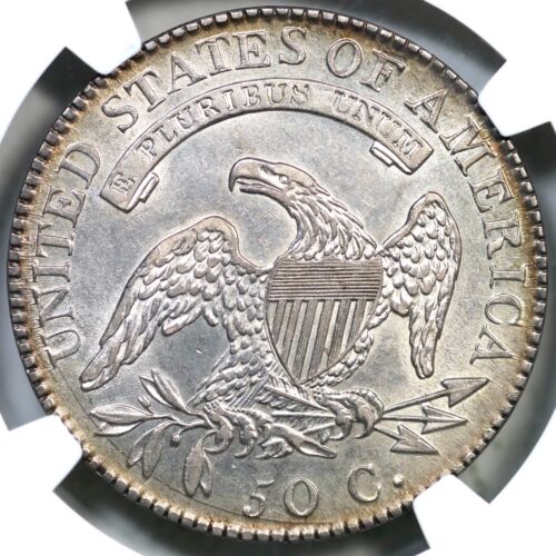 1818 O-112a R-5- NGC AU 58 Rare LDS Capped Bust Half Dollar 50c - Picture 2 of 3