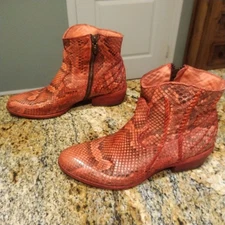 Fauzian Jeunesse Python Boots Red Snake Leather Womens size US 6 EU 36 $960