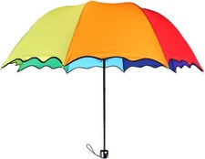 Colordrip 8 Colors Rainbow Umbrella - Portable Tri-Folded Multicolour