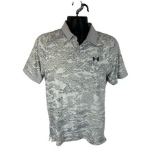 Under Armour ISO Chill Polo Shirt Sz Small Golf Performance Athletic White Camo