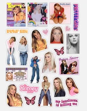 Britney Spears Princess of Pop Stickers One Sheet 22 Pieces High Quality