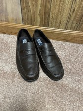 Polo Ralph Lauren Mens Adante Brown Leather Loafer Penny Moccasin Shoes 10 D