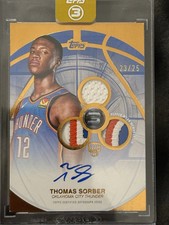 Thomas Sorber 2025-26 Topps Three 3 Triple Patch Auto Rookie 23/25