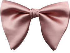 Mens Oversized Satin Silk Bow Tie Solid Color Formal Tuxedo Big Bowtie