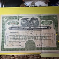 stock certificate original Grigsby-Grunow Sept. 30, 1830