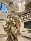 INCREDIBLE VINTAGE AZZOLIN BROTHERS CAPODIMONTE ROMANTIC COUPLE LAMP~ITALY~ — photo 5